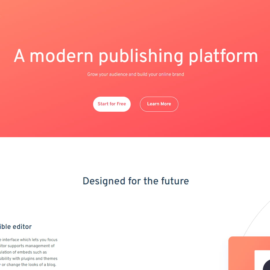 Landing page from frontendMentor